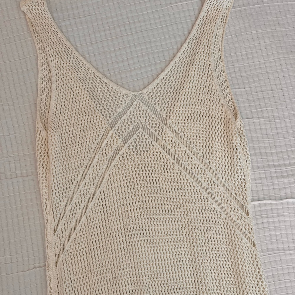CUPSHE Cream Knit Sleeveless Bathing Suit Cover Up